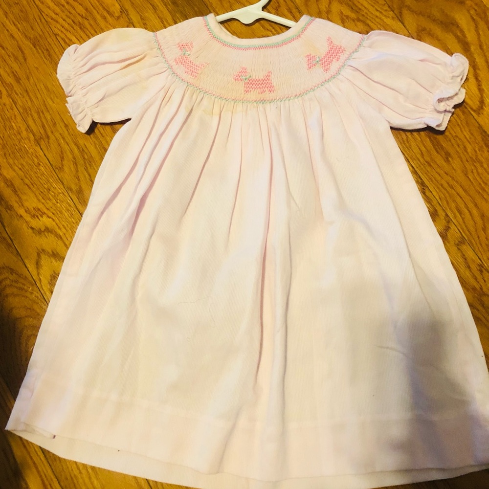 Baby girl pink smock dress in size 6m